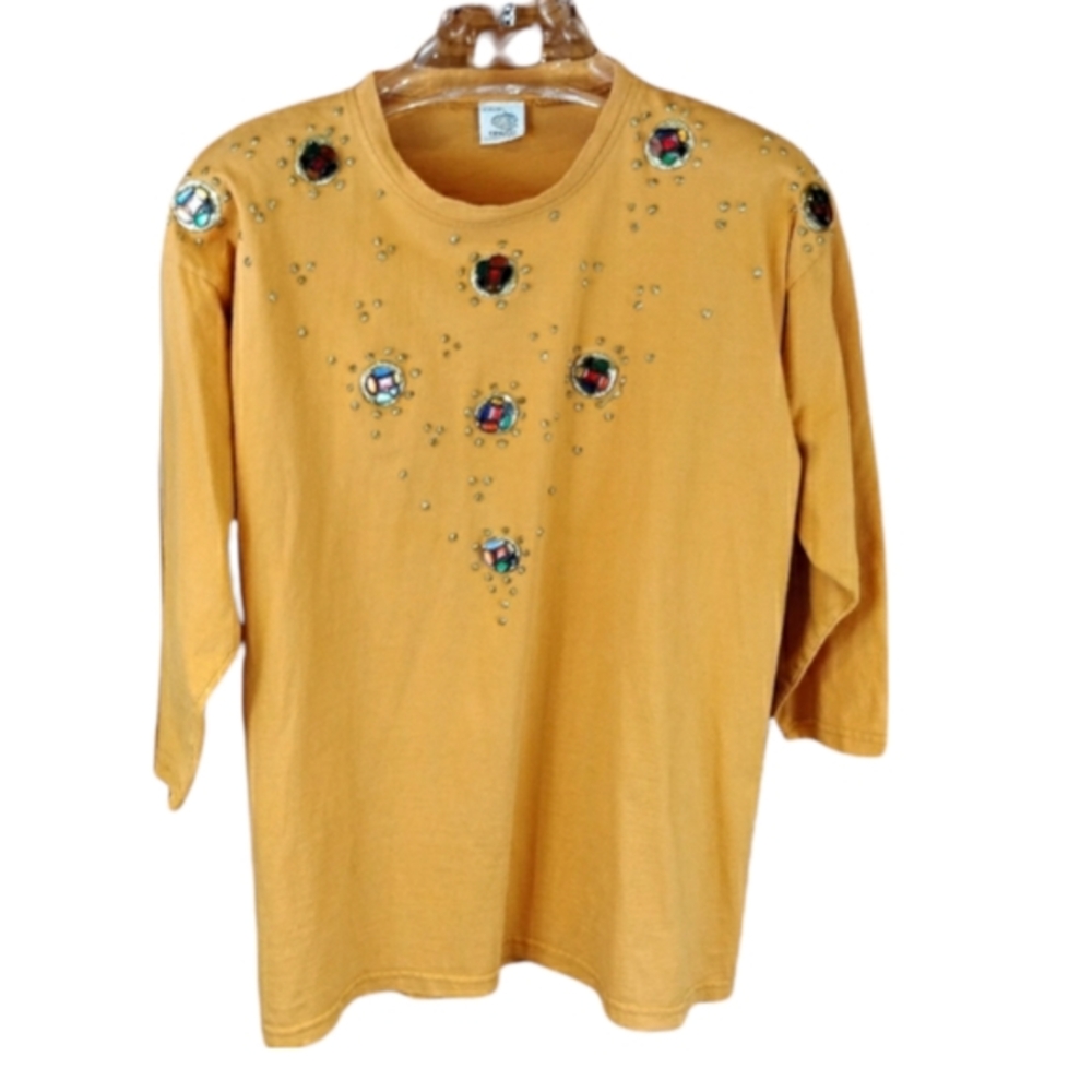 Cesucci Vintage Bold Wearable Art Oversized Graphic Shirt OS / Approx 2X